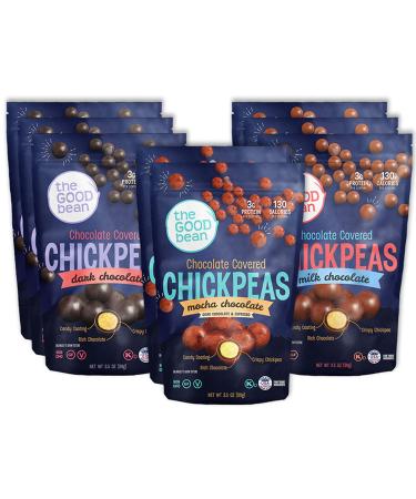 The Good Bean Chocolate Covered Chickpeas Variety Pack 3.5 Ounce (Pack of 8) Variety Pack 3.5 Ounce (Pack of 8)