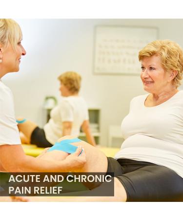 CHOKAS Kinesiology Tape 5m Roll - Waterproof Therapeutic Sports Tape for Pain Relief - Shoulder, Ankle, Elbow, Wrist, Knee Support - Blue - Buy Online on GoSupps.com