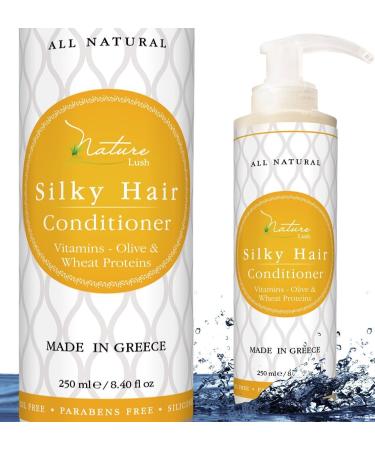 Organic Olive Silky Hair Conditioner - Sulfate Free Nourishing Treatment for Stronger Hair Roots - Daily Use for Men & Women - Vitamins & Proteins 8.4 oz - Buy Online on GoSupps.com