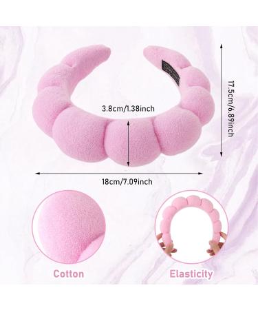 YUXIANLB Spa Headbands for Women Set of 2 Sponge Headband for Washing Face or Facial Skincare Headband Makeup Headbands for Women Terry Towel Cloth Fabric Puffy Shower Hair Accessory(Pink Black) Pink & Black 2 - Buy Online on GoSupps.com