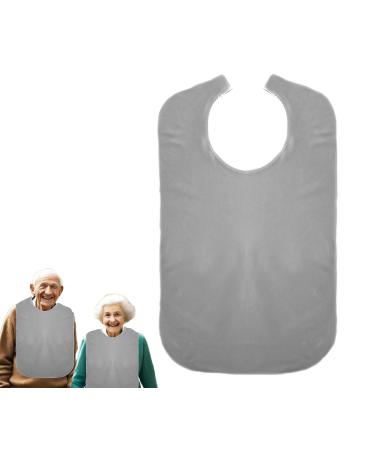 Cre9tive Bib for Adults Bib Bib Eating Apron Seniors Waterproof Grey