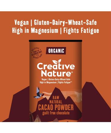 Creative Nature Organic Cacao Powder 600g - Vegan, Natural, Raw & Gluten Free | Dairy & Nut Free | 4 x 150g Packs - Buy Online on GoSupps.com