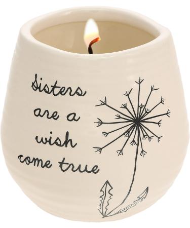 Pavilion Gift Company Plain Dandelion Sisters are a Wish Come True Yellow Ceramic Soy Serenity Scented Candle 77113