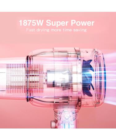 1875W Ionic Hair Dryer for Women - Professional Constant Temperature Blow Dryer with Magnetic Nozzle - Light Pink | Ideal for Home & Travel - Buy Online on GoSupps.com