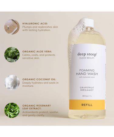 Deep Steep Foaming Hand Wash Lavender Chamomile Refill 33oz Gentle Cleanser with Aloe Argan Oil Shea Butter & Hyaluronic Acid Vegan Clean Beauty Soft & Hydrated Hands Lavender 33 Fl Oz (Pack of 1) - Buy Online on GoSupps.com