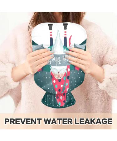 Merry Christmas Hot Water Bottle - 2 Litre Fleece Cover for Hot & Cold Compresses | International Shipping Available - Buy Online on GoSupps.com