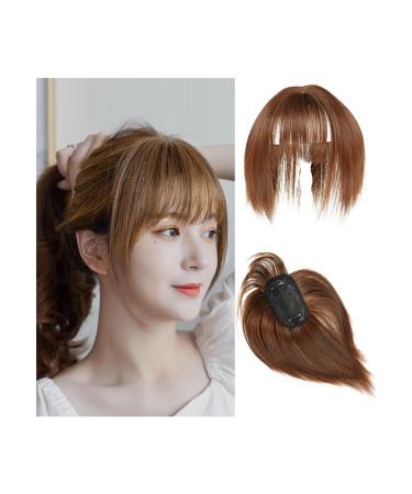 Bangs Natural-Looking Synthetic 3D Air Bangs Hair Clip-In Extension - Invisible Hairpiece for Effortless Style and Volume Bangs Hair Clip(Color:Light Brown) 8inches Light Brown