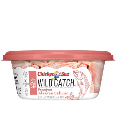 Chicken of the Sea Wild Catch, 100% Natural Alaskan Salmon, 4.5oz Cups (8 Pack) - Keto and Paleo, Gluten Free, High in Omega 3 Fatty Acids & Protein