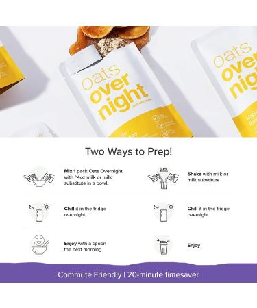 Dairy-Free Maple Pancakes Oats Overnight Shake - High Protein Low Sugar | Gluten-Free, High Fiber, Non GMO Oatmeal (2.7 oz per meal) - 8 Pack - Buy Online on GoSupps.com