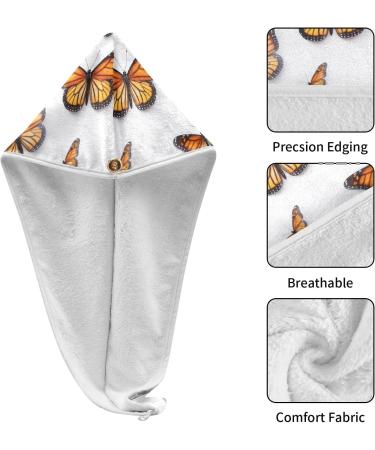 Brown Flowers Hair Towel 2 Pack | Super Absorbent Quick Drying Hair Turbans for Women & Girls | Stylish & Functional Hair Care Accessories - Buy Online on GoSupps.com