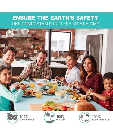 100Pcs Eco-Friendly Wooden Forks - Biodegradable & Compostable Disposable Wooden Forks for Eating - Sustainable Alternative to Plastic Utensils - Buy Online on GoSupps.com