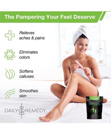 Tea Tree Oil Foot Soak with Epsom Salt - Made in USA | For Toenail Athletes Foot & Stubborn Odor | Softens Calluses, Soothes Sore Feet | 16 oz - Buy Online on GoSupps.com