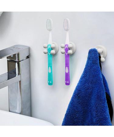 OSORD 8-Pack Silicone Toothbrush Holder & Razor Hooks - Self-Adhesive Multi-Purpose Bathroom Organizers | White - Buy Online on GoSupps.com