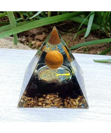 YCYINGCHENG Tiger Eye Ball Tree of Life Crystal Pyramid 6CM - Reiki Chakra Energy Tower for Home Office - Feng Shui Blessing Ornaments - Buy Online on GoSupps.com