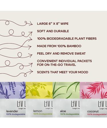 Bamboo Deodorant Wipes - 30 count - Individually Packaged - Aromatherapy Scent (Lavender) - Buy Online on GoSupps.com