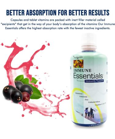 Immune Essentials Liquid Supplement | 12-in-1 Natural Immune Support | Boost Overall Health | Fruit Punch Flavor - 32 oz - Buy Online on GoSupps.com