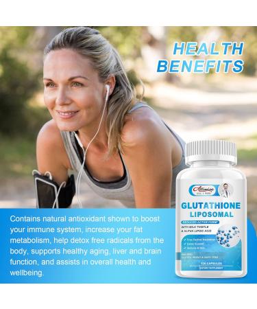 Liposomal Glutathione 1000mg Supplement with Milk Thistle & Vitamin C - Immune Liver & Skin Health Support - Buy Online on GoSupps.com