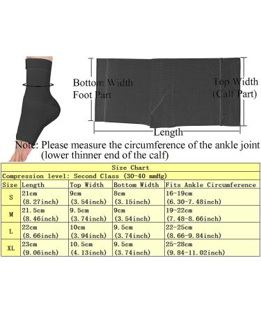 eYotto Compression Ankle Support Sleeve for Pain Relief and Stability - Black (16-19cm) - Buy Online on GoSupps.com