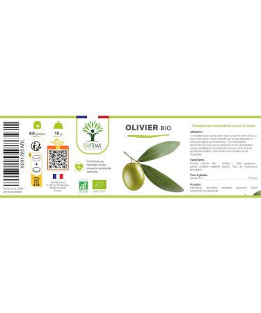Olivier bio - Bioptimal - Compl ment alimentaire - Circulation Sanguine Tension Cardio - Feuille d'olivier en Poudre - 700mg par jour - Fabriqu en France - Certifi par Ecocert - 60 g lules 15 g (Lot de 1) - Buy Online on GoSupps.com