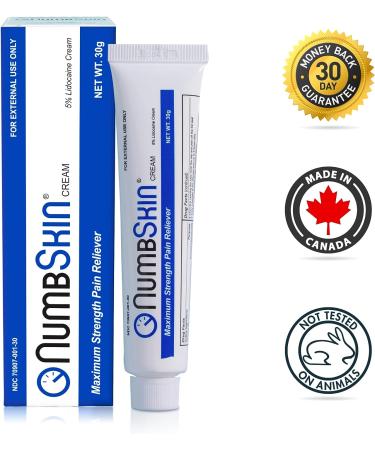 Numbskin 5% Lidocaine Numbing Cream - Maximum Strength Pain Relief for Tattoos - 5 Pack, 30g Each - Buy Online on GoSupps.com