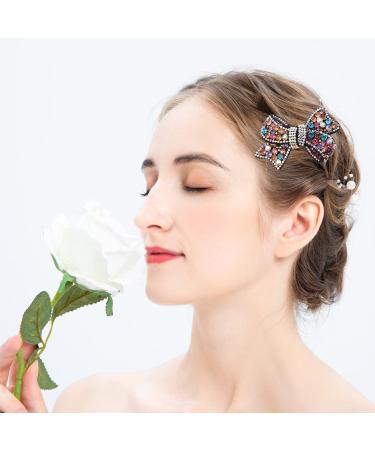 CALLARON Hairpin Spring Hair Clip Rhinestone Design Hair Clips Bowknot Hair Clip Women Bow Headdress Clip Hairband Hair Accessories Bow Hair Accessories Hair Bow Barrettes Bow Hair Barrette - Buy Online on GoSupps.com