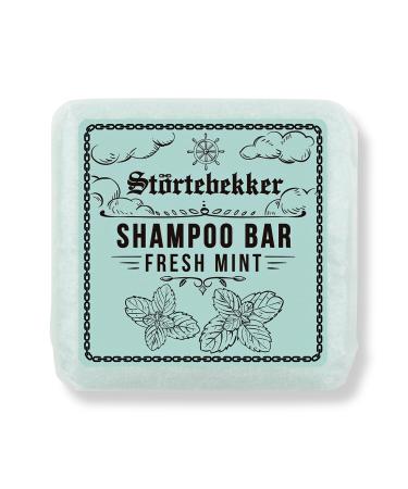 St rtebekker Premium Solid Shampoo Fresh Mint - Handmade Vegan Shampoo for Men & Women - Scented Shower Care for Skin & Hair (1 x Shampoo Fresh Mint)