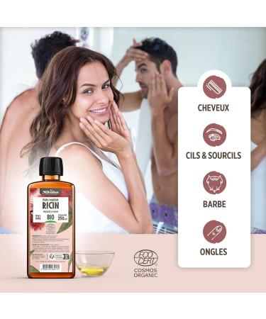  Plan te au Naturel Organic Castor Oil 250ml - Cosmos Organic - Plan te au Naturel - 100% Natural and Cold-Pressed - Skin hair eyelashes etc. - Buy Online on GoSupps.com