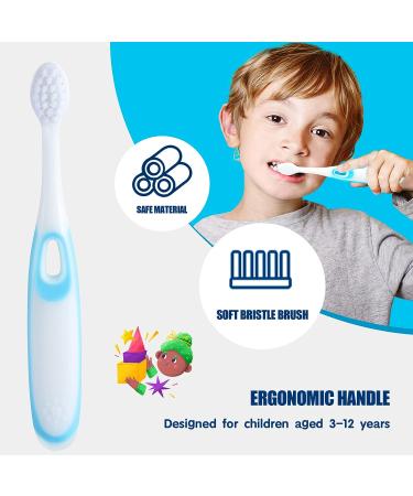 Moroluru 12-Piece Kids Toothbrush Set - Extra Soft Manual Toothbrush for Boys and Girls (2+ Years) in Pink, Yellow, Blue, and Green - Buy Online on GoSupps.com