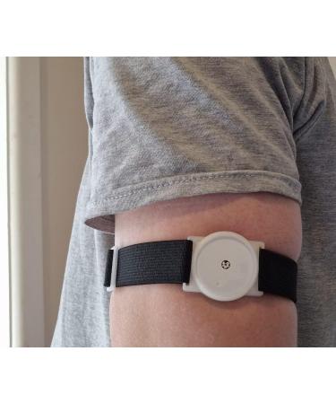 CGM Clips UK - Freestyle Libre Sensor Armband Holder/Protector - Green Glow in The Dark (White Strap) - Buy Online on GoSupps.com