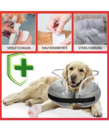 Aschpas Inflatable Break Ruff Dog Collar - Protective Layer for Long Snouts | Cat & Dog Leak Protection | Comfort After Surgery | Size M - Buy Online on GoSupps.com