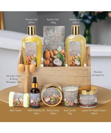 10 Pc Spa Gift Set for Women | Valentine's Day Spa Kit Bubble Bath Gift Basket with Epsom Salt Body Oil Scrub & Candle - Perfect Gift for Her - Buy Online on GoSupps.com