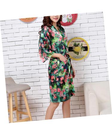 Angoily 1pc Floral Kimono Hair Dressing Gown Salon Client Night Gown Sleepshirt Overalls Girdle Kimono Robe Hair Coloring Cape Safety Gowns Belt for Hip Thrust Waist Belt Apron Spa Flowers - Buy Online on GoSupps.com