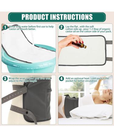 7 Pack Castor Oil Wrap Pack for Neck Waist Chest Castor Oil Liver Wrap Pack Kit Reusable Castor Oil Compress Wrap Pad Castor Oil Wrap Organic Cotton Flannel for Liver Detox Inflammation (Style 1) - Buy Online on GoSupps.com