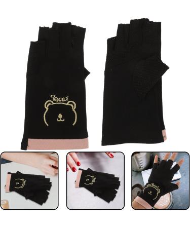 Healeved Fingerless Manicures Gloves 1 Pair Protection Gloves for Gel Nail Anti Gloves Shield Nail Art Accessories - Buy Online on GoSupps.com