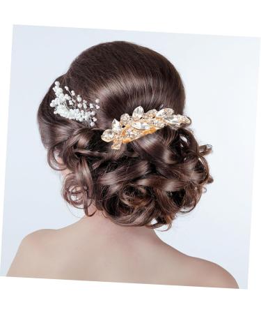 SOESFOUFU Bride Rhinestone Hair Comb gold headpiece hair accessories hair jewels for women hair comb for bridal Japanese and Korean Metal wedding bride Clip hair hair comb Small and fresh - Buy Online on GoSupps.com