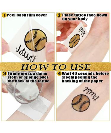 120 Pcs Softball Temporary Tattoos - Waterproof Body Stickers for Team Gift, Sports Fans, Party Supplies | Gold Softball Design - 6 Styles - Buy Online on GoSupps.com
