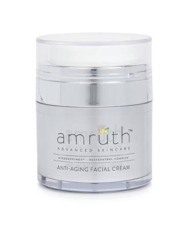Amruth Resveratrol Daily Anti-Aging Facial Cream Lightweight Anti-Aging Cream Firms and Nourishes Skin Smooths Appearance of Fine Lines and Wrinkles 1oz Jar with Pump