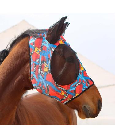 Harrison Howard Stretchable Horse Mask - UV Protection Comfortable & Breathable Knitted Design (Large) - International Shipping Available - Buy Online on GoSupps.com