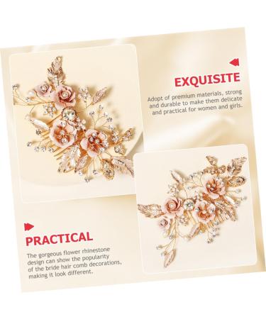 SKISUNO Flower Leaf Comb Wedding Hair Accessories Bridal Hair Accessories Wedding Hair Comb Flower Bridal Hair Comb Crystal Bridal Hair Comb Headgear Rhinestones Bride Alloy Rhinestone - Buy Online on GoSupps.com