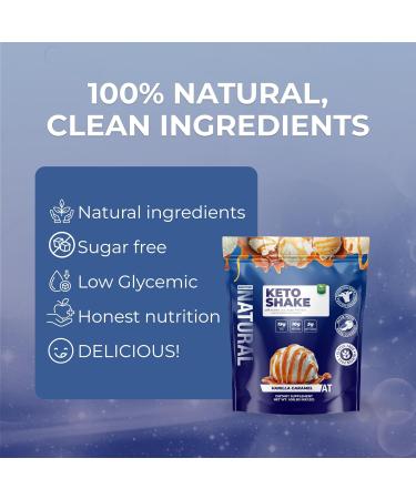 About Time Keto Shake with Bovine Collagen Protein + MCTs from Coconuts - 19g Fat 10g Protein 5g Net Carbs - Vanilla Caramel 1lb - Buy Online on GoSupps.com