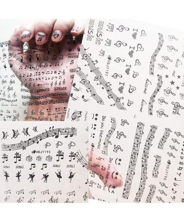 Musical Instrument Nail Art Stickers - 3D Self-Adhesive Decals for Manicure - Guitar, Piano, Microphone Design - 12 Sheets for Women, Girls, Kids - Buy Online on GoSupps.com