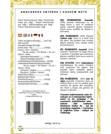 Natuvid Premium Natural Raw Whole Cashew Nuts | Exquisite African Quality | Exceptional Taste - Buy Internationally - Buy Online on GoSupps.com
