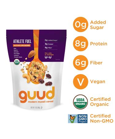 GUUD 5 Flavor Muesli Cereal Variety Pack - Athlete, Brain, Gut, Fruity Almond, Coconut Cashew - 12 oz (Pack of 5) | Vegan, Non-GMO, Kosher - Buy Online on GoSupps.com
