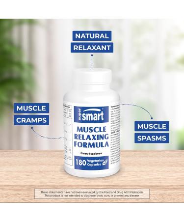 Supersmart Muscle Relaxing Formula with Magnesium Calcium Valerian Root - Natural Muscle Relaxer Supplement - 180 Vegetarian Capsules - Buy Online on GoSupps.com