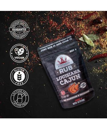 Poppamies Louisiana Cajun Spice Mix - 200g Dry Marinade for Fish Chicken & Vegetables | Perfect for BBQ Grill & Oven - Buy Online on GoSupps.com