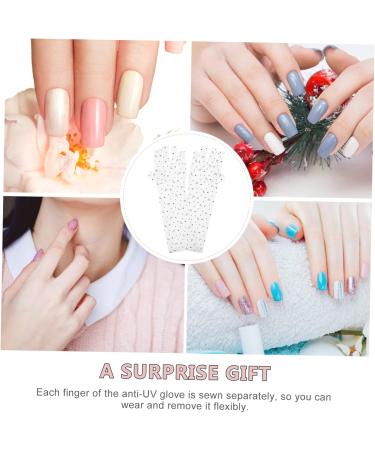 FRCOLOR 4 Pairs Nail Gloves Nail Molding Gel Nail Hand Gloves Manicure Gloves Half Finger Gloves Fingerless UV Gloves Gloves Touchscreen Gloves Nail Art Gel White Polyester - Buy Online on GoSupps.com