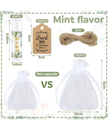 50 Pcs Baby Shower Lip Balm Gift Set with Organza Bags - Floral Theme | Gender Reveal Party Favor for Guest Kids | Baby Shower Souvenirs Bundle - Buy Online on GoSupps.com