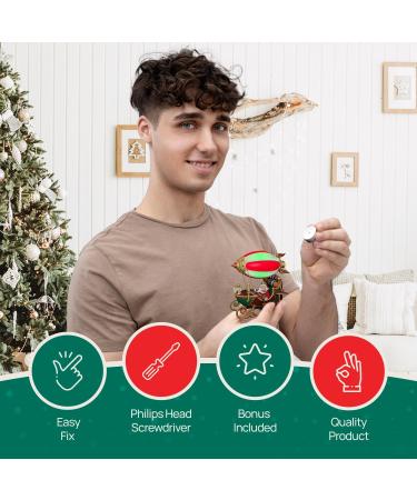Do-it-Yourself Screwdriver & Battery Replacement Kit for Hallmark Keepsake Ornaments | 18 LR41 18 LR44 | Bonus Christmas Ornaments QSB6066 - Buy Online on GoSupps.com