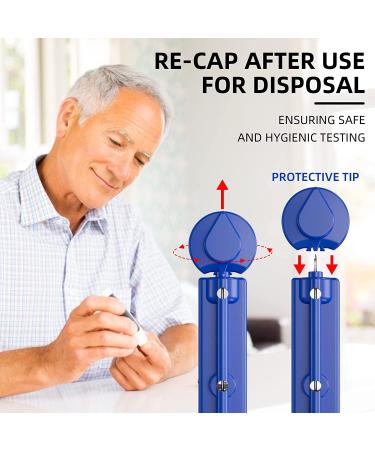 Metene Twist Top Lancets 30 Gauge 310 Count - Sterile Diabetic Lancets for Blood Sugar Test - Dark Blue - Buy Online on GoSupps.com