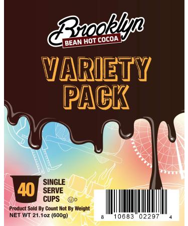 Brooklyn Beans Hot Chocolate Variety Pack Pods - 40 Count - Compatible with 2.0 K-Cup Brewers - Assorted Hot Chocolate - 1 Pack - Buy Online on GoSupps.com